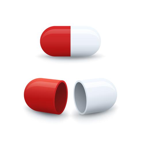 Open and closed capsule icons vector