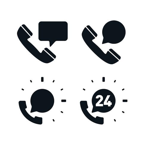 Support phone icons with speech bubbles  vector