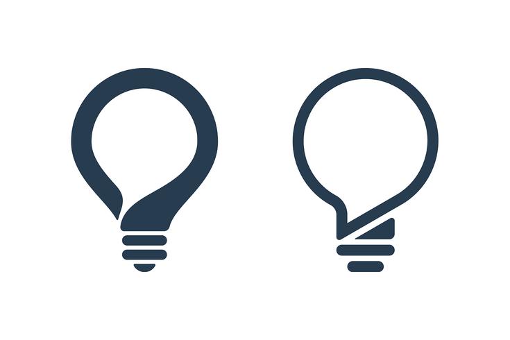 Bulb icons with speech bubble vector