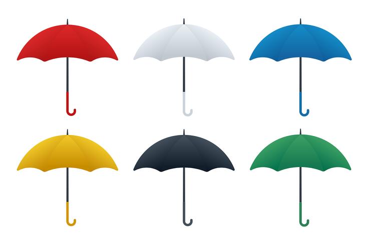 Umbrella icons color variations vector