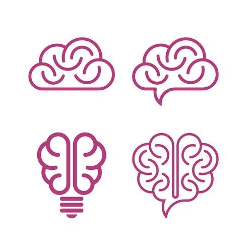 Various brain icons vector