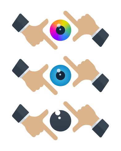 Eyeballs in hands frames vector