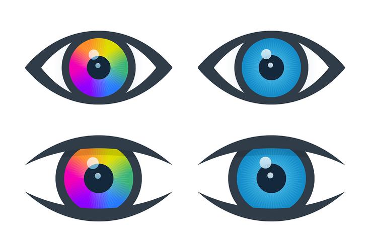 Eye icons with colorful eyeball vector