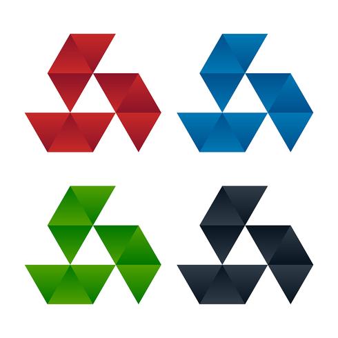 Iconos de visión con patrones de triángulo degradado vector