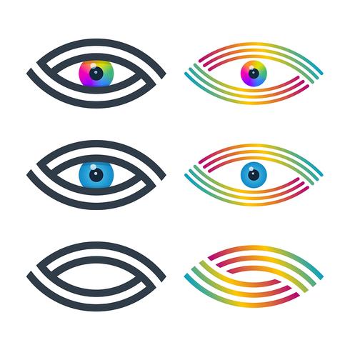 Spiral lined eye icons vector