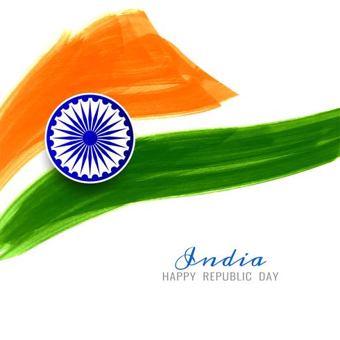 Feliz día de la República bandera india vector