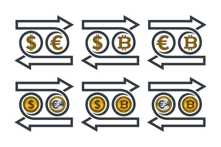 Exchanging currency icons vector