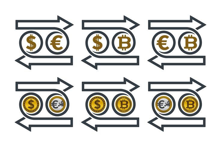 Intercambio de iconos de moneda vector