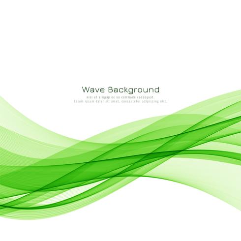 Abstract horizontal green wave  vector