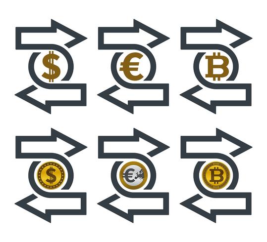 Change icons with currencies vector