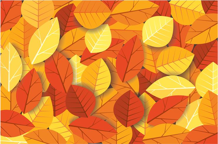 Ilustración de vector de fondo de hojas de otoño