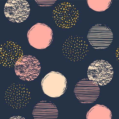 Geometric seamless repeat pattern with circles vector