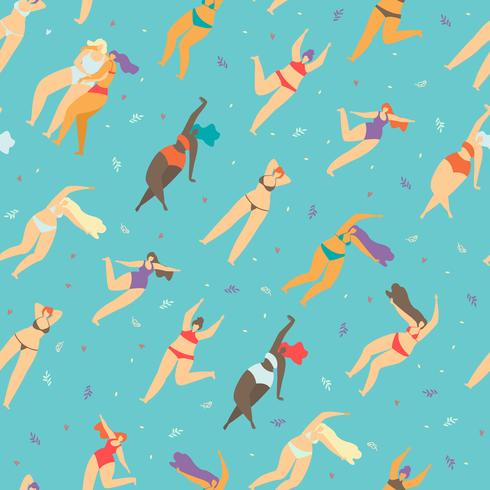 Motivational Body Positive Flat Seamless Pattern vector