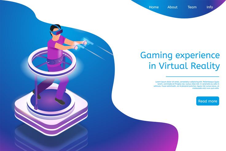 Isometric Gaming Experience in Virtual Reality vector