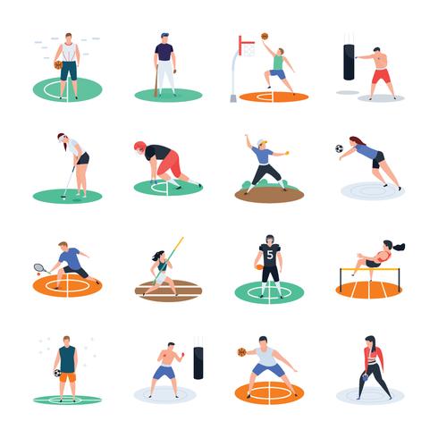 Bundle Of Sports Player Icons vector