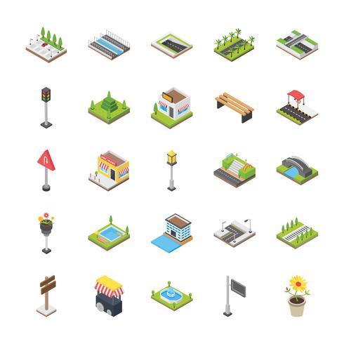 Urban Elements Icon Set vector