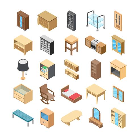 Paquete de iconos de Vector plano interior del hogar