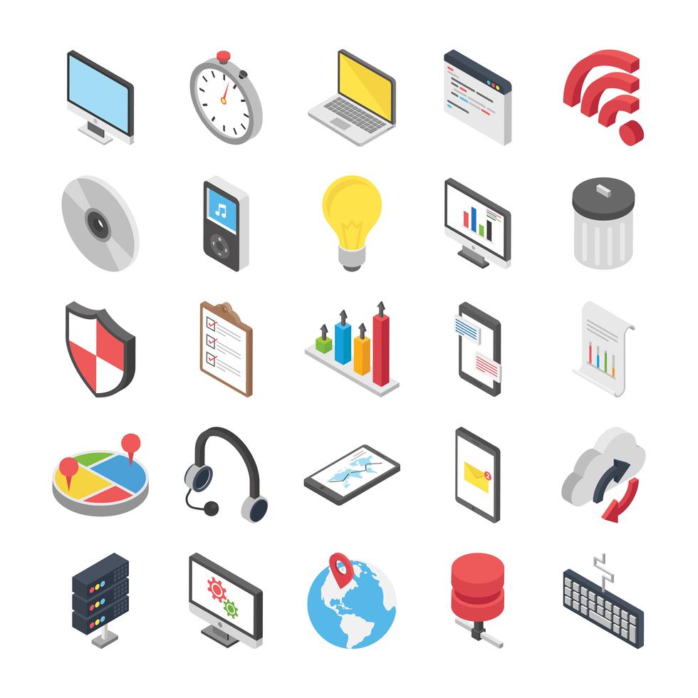 Web Objects Icons Set 662508 Vector Art at Vecteezy