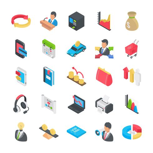 Business Flat Icons Collection vector