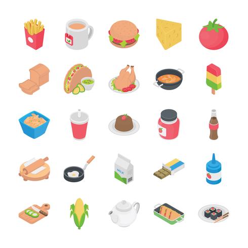 Cuisines Flat Icons vector