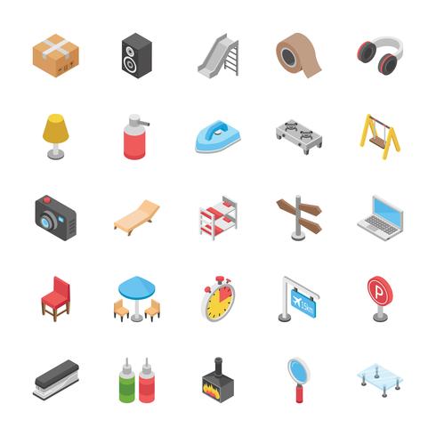 Set Of Household Objects Icons vector