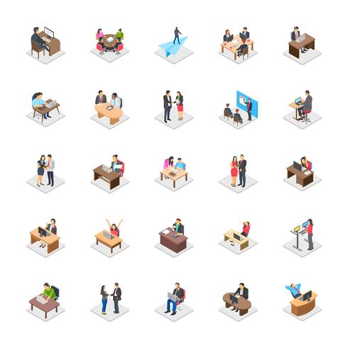 Office Activities Flat Vector Icons