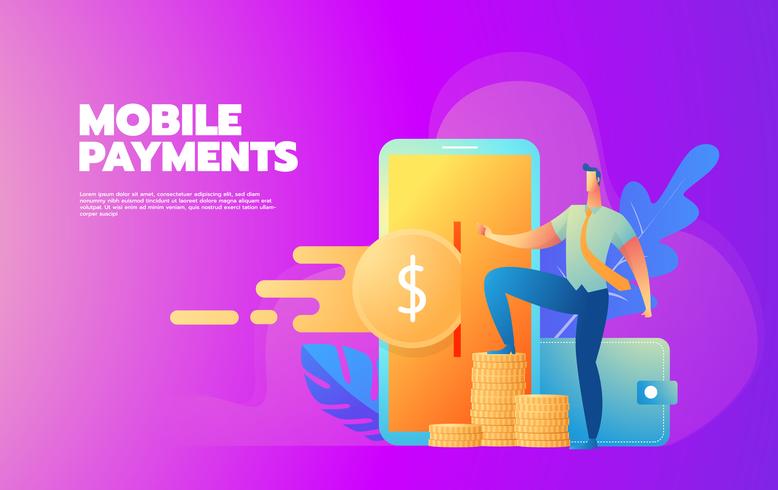 Processing of mobile payments  vector