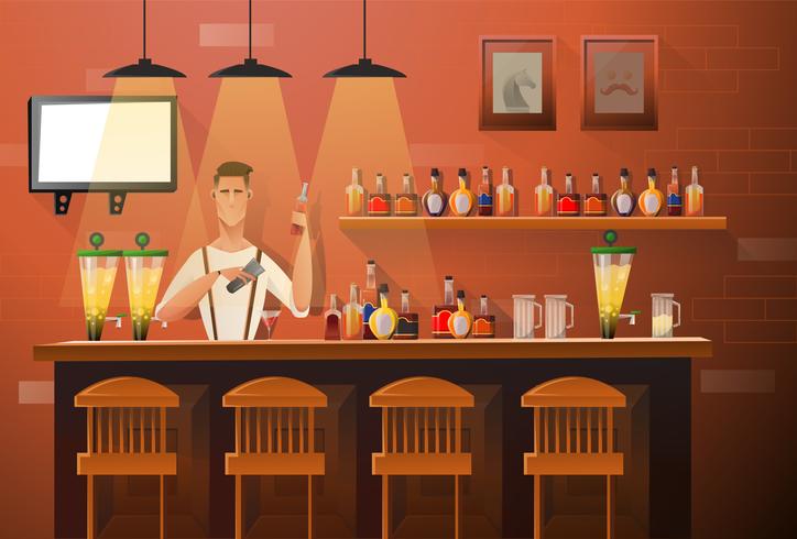 Bartender Making Drinks vector