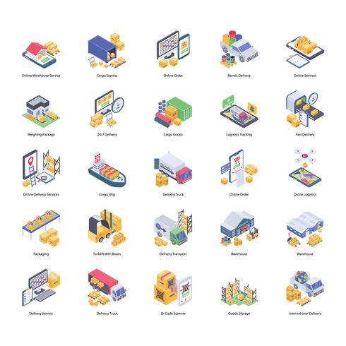 Logistic Delivery Icons Set vector