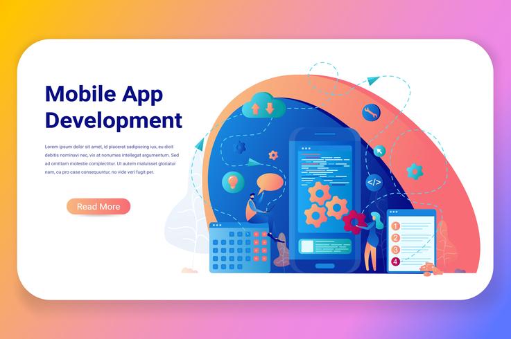 Mobile Application Development Bussiness Banner vector