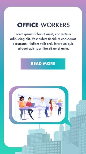 Multinational Team of People at Workplace Banner vector