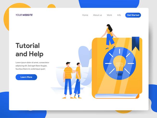 Landing page template of Tutorial and Help Illustration Concept vector