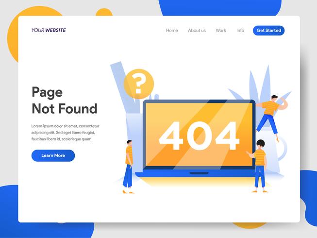 Landing page template of 404 Page Not Found  vector