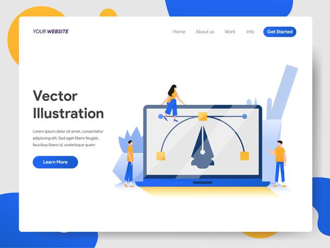 Landing page template of Create Vector Illustration on Laptop Concept