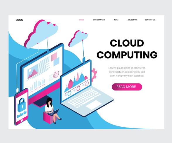 Cloud Computing isometric vector