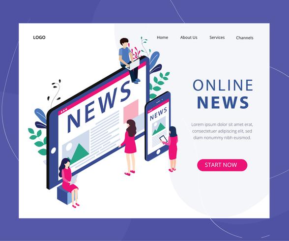 Online News Web Page vector