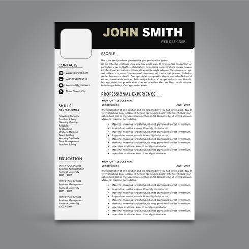 Modern Resume Template  vector