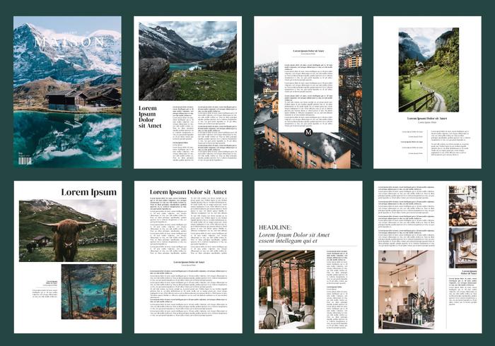 Travel Brochure Magazine Template Vector