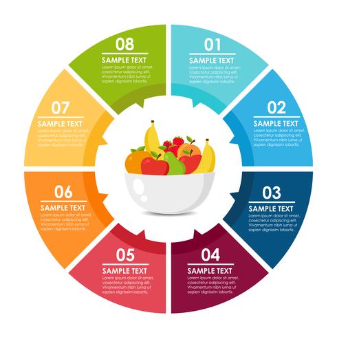 Fruits round infographic vector