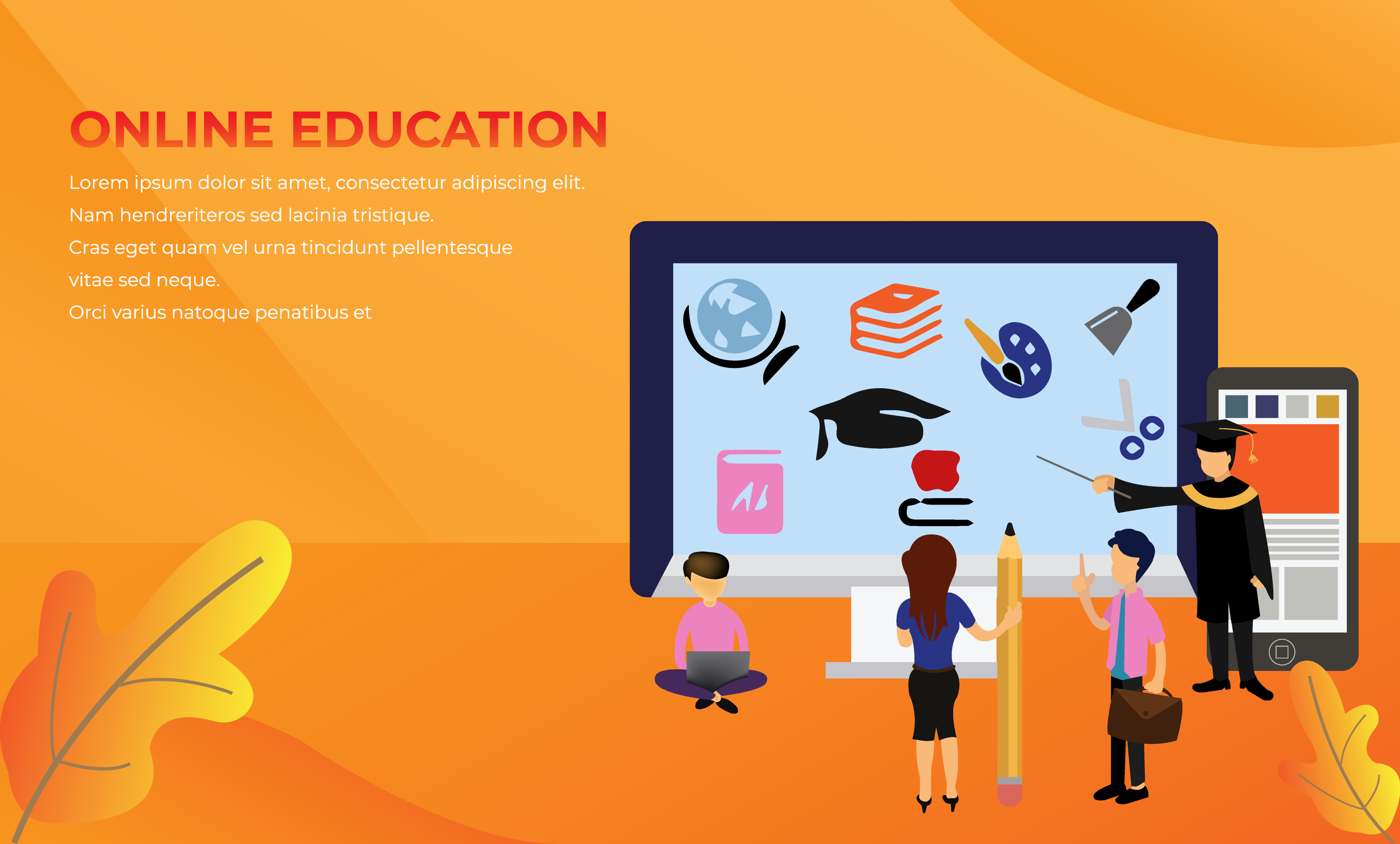 Online Distance Learning Education 662905 Vector Art at Vecteezy