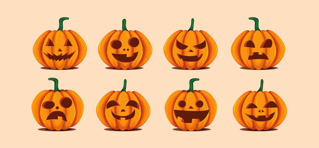 Conjunto de calabazas vector