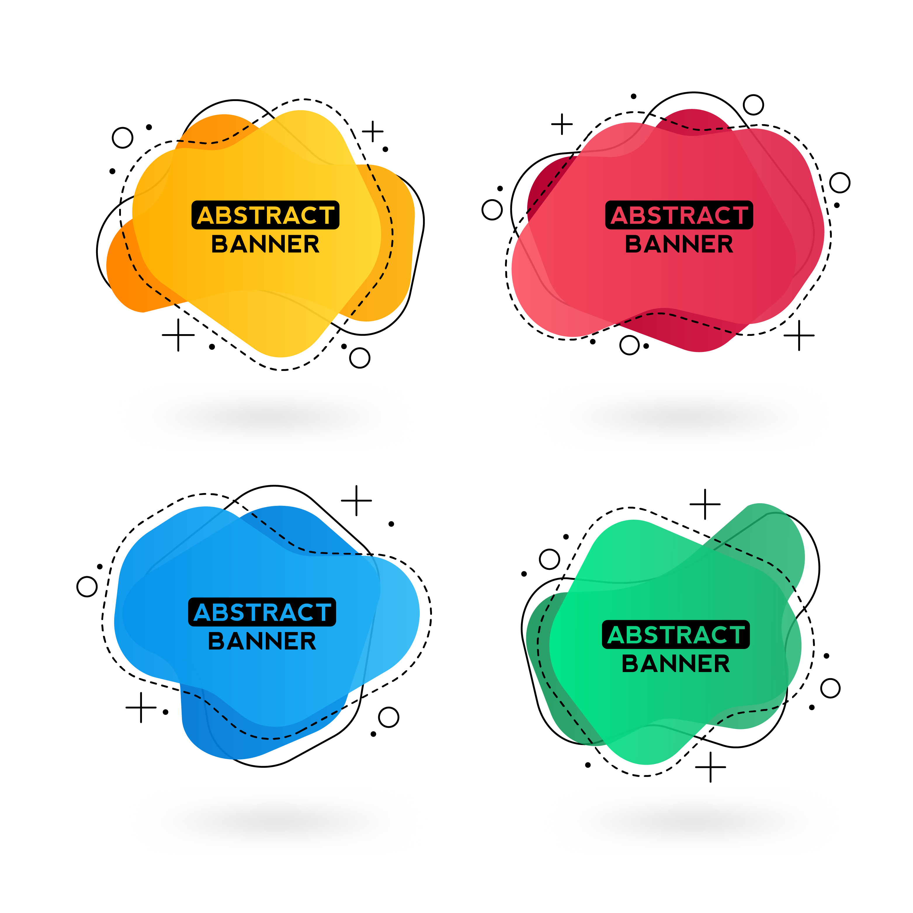 Plantillas de banner de formas de gradiente abstracto 662973 Vector en