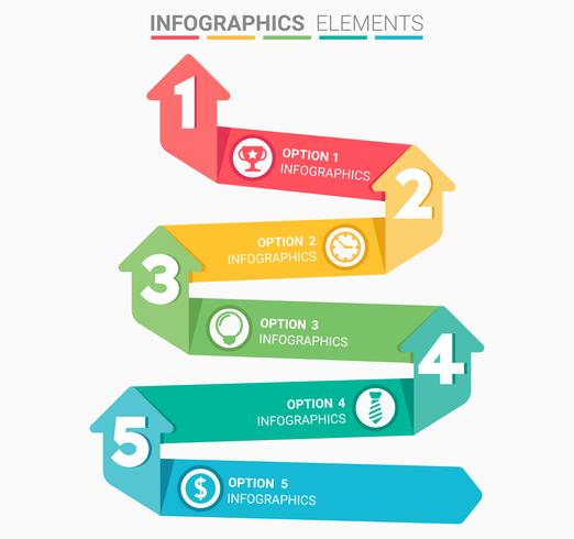 INFOGRAPHICS Business Staircase element design the number vector