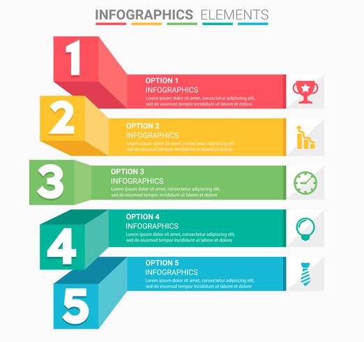 INFOGRAPHICS Business Staircase element design the number vector