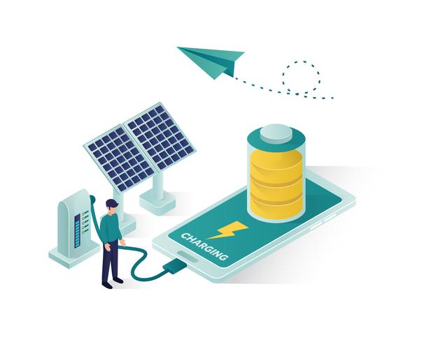 renewable energy isometric illustration vector