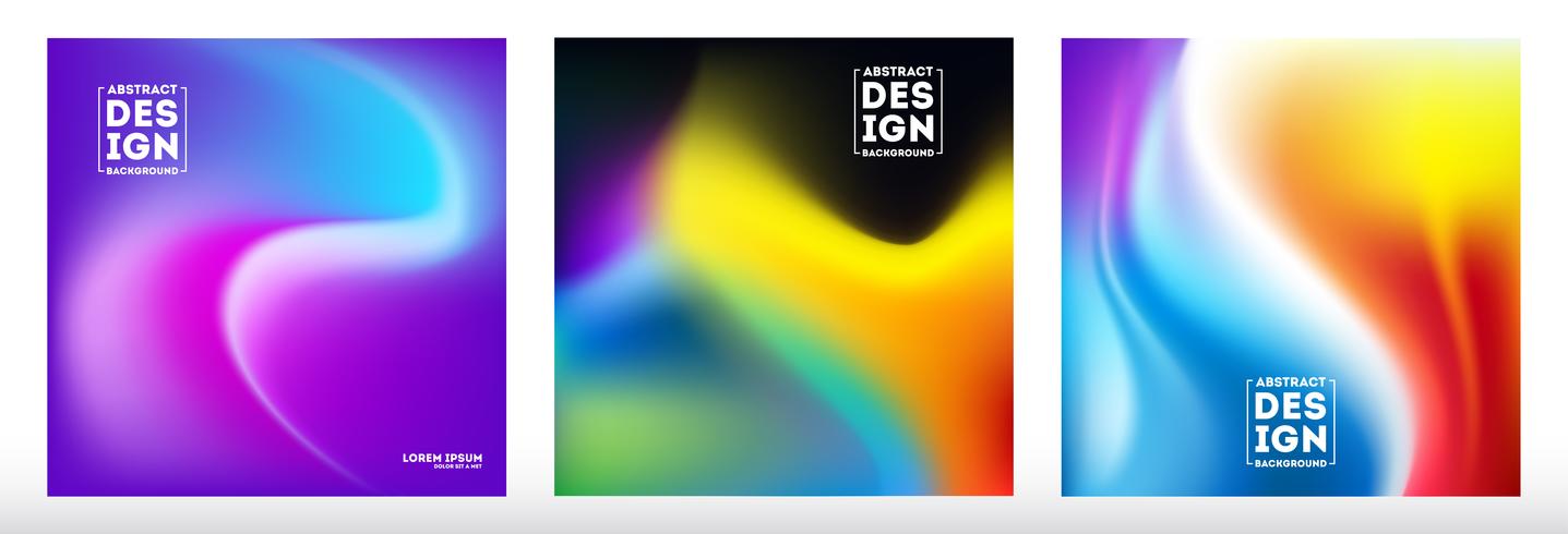 Set of Abstract blurred gradient mesh background vector