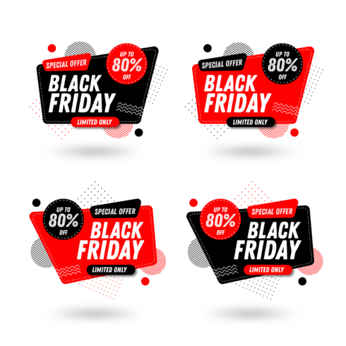 Set of Black Friday Sale Banners vector