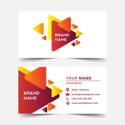 Color Geometric Business card template vector
