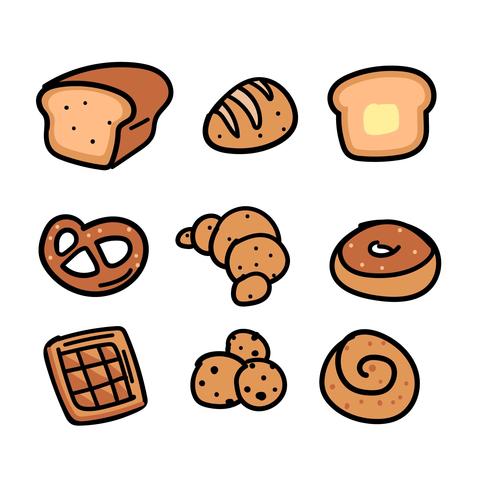 Hand-drawn Bakery Doodle Set vector