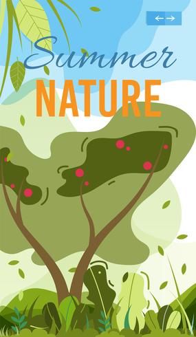 Summer Nature Mobile Cover o plantilla de póster vector